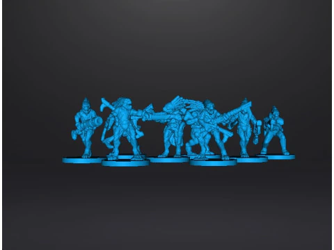 6MM SCALE AVIAN HUNTER WARRIORS SET MINIATURE MODELS FOR SCIFI GAMES 3D Print Model