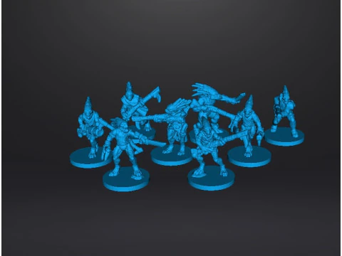 6MM SCALE AVIAN HUNTER WARRIORS SET MINIATURE MODELS FOR SCIFI GAMES 3D Print Model