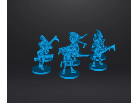 6MM SCALE AVIAN HUNTER WARRIORS SET MINIATURE MODELS FOR SCIFI GAMES 3D Print Model