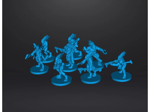 6MM SCALE AVIAN HUNTER WARRIORS SET MINIATURE MODELS FOR SCIFI GAMES 3D Print Model
