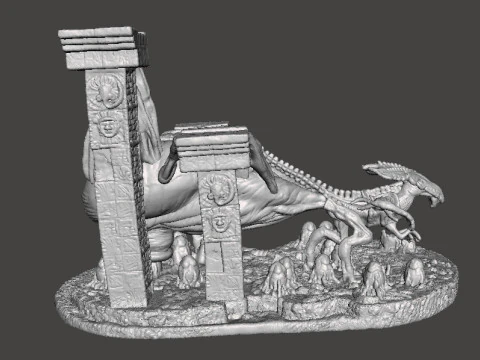 SET DI CAMERE PER UOVO DELLA REGINA ALIENA IN SCALA DA 6 MM MODELLI IN MINIATURA PER GIOCHI SCIFI EPICI Modello di stampa 3D