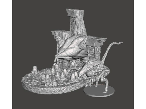 SET DI CAMERE PER UOVO DELLA REGINA ALIENA IN SCALA DA 6 MM MODELLI IN MINIATURA PER GIOCHI SCIFI EPICI Modello di stampa 3D