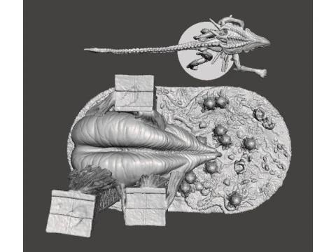 SET DI CAMERE PER UOVO DELLA REGINA ALIENA IN SCALA DA 6 MM MODELLI IN MINIATURA PER GIOCHI SCIFI EPICI Modello di stampa 3D