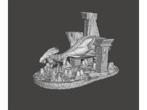 SET DI CAMERE PER UOVO DELLA REGINA ALIENA IN SCALA DA 6 MM MODELLI IN MINIATURA PER GIOCHI SCIFI EPICI Modello di stampa 3D