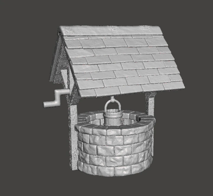 OLD VILLAGE WELL MINIATURE MODEL FANTASY TERRAIN DND RPG 3D Print Model .c4d .max .obj .3ds .fbx .stl .blend 
