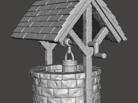 OLD VILLAGE WELL MINIATURE MODEL FANTASY TERRAIN DND RPG 3D Print Model