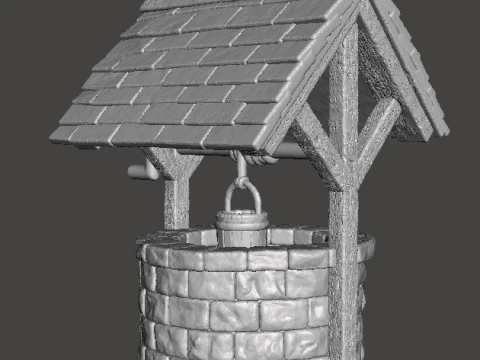 OLD VILLAGE WELL MINIATURE MODEL FANTASY TERRAIN DND RPG 3D Print Model