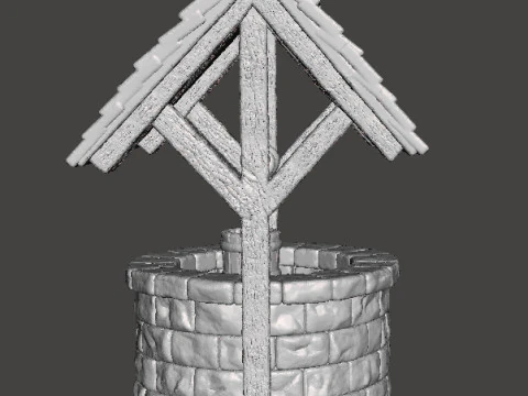 OLD VILLAGE WELL MINIATURE MODEL FANTASY TERRAIN DND RPG 3D Print Model