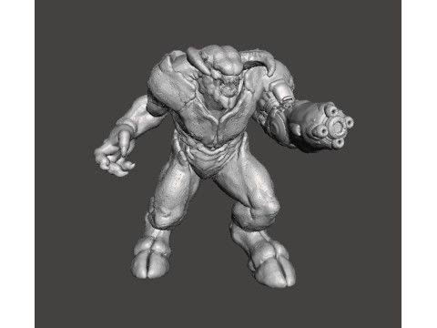 ARM CANNON BARON OF HELL FIGURA MODELO EN MINIATURA PARA JUEGOS DE FANTAS&Iacute;A O SCIFI RPG DND Modelo de impresión 3D