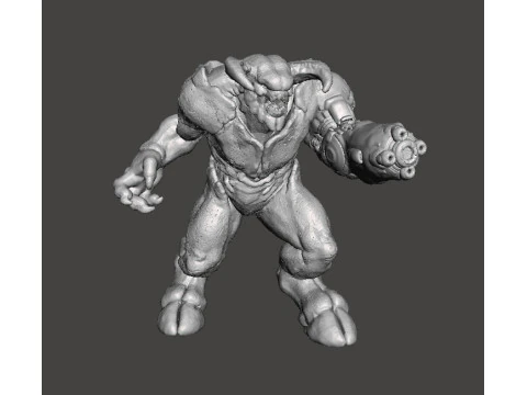 판타지 또는 SF 게임 RPG DND용 ARM CANNON Baron of Hell 미니어처 모델 피규어 3D 프린트 모델