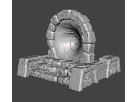 FANTASY STONE PORTAL MINIATURA MODELO FANTASY TERRAIN DND RPG Modelo de Impressão 3D