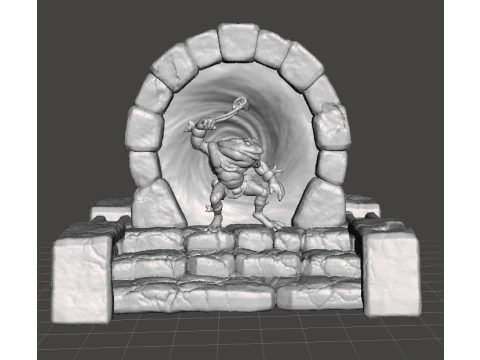 FANTASY STONE PORTAL MINIATURA MODELO FANTASY TERRAIN DND RPG Modelo de Impressão 3D