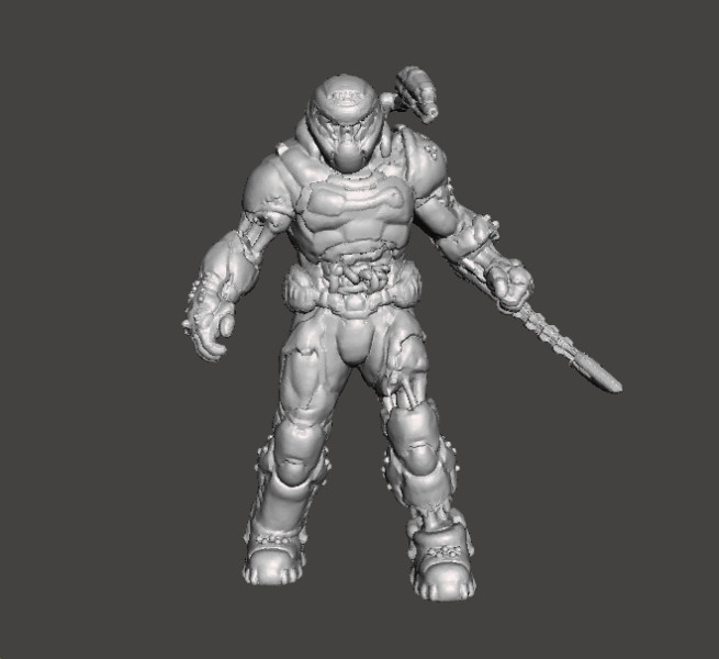 FIGURA MODELLO IN MINIATURA DI ZOMBIE SLAYER PER GIOCHI SCIFI RPG DND Modello di stampa 3D .c4d .max .obj .3ds .fbx .stl .blend