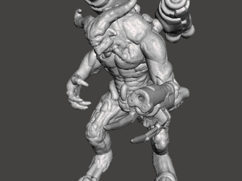 CYBERNETIC FIEND MINIATURE MODEL FIGURE FOR FANTASY OR SCIFI GAMES RPG DND 3D Print Model