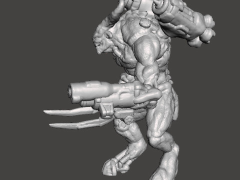CYBERNETIC FIEND MINIATURE MODEL FIGURE FOR FANTASY OR SCIFI GAMES RPG DND 3D Print Model