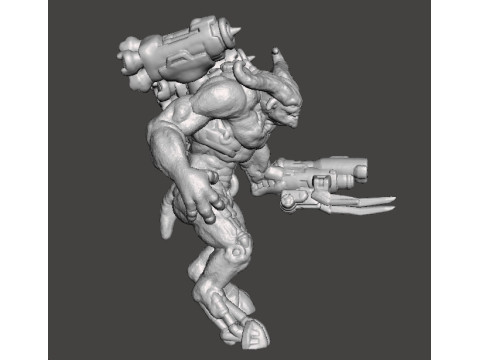 CYBERNETIC FIEND MINIATURE MODEL FIGURE FOR FANTASY OR SCIFI GAMES RPG DND 3D Print Model