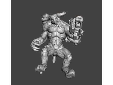 CYBERNETIC FIEND MINIATURE MODEL FIGURE FOR FANTASY OR SCIFI GAMES RPG DND 3D Print Model