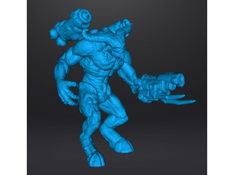 CYBERNETIC FIEND MINIATURE MODEL FIGURE FOR FANTASY OR SCIFI GAMES RPG DND 3D Print Model