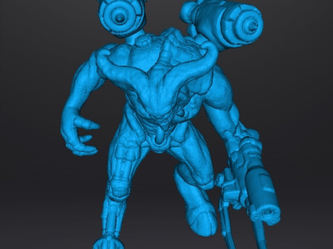 CYBERNETIC FIEND MINIATURE MODEL FIGURE FOR FANTASY OR SCIFI GAMES RPG DND 3D Print Model