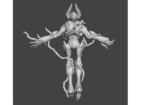 SOULHARVESTER DEMON MINIATURE MODEL FIGURE FOR FANTASY OR SCIFI GAMES RPG DND 3D Print Model