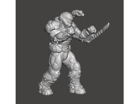 SLAYER HAND TO HAND MINIATURE MODEL FIGURE FOR SCIFI GAMES RPG DND 3D Print Model