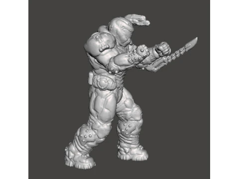 SLAYER HAND TO HAND MINIATURE MODEL FIGURE FOR SCIFI GAMES RPG DND 3D Print Model