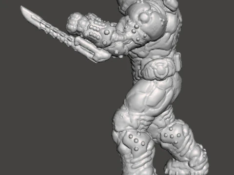 SLAYER HAND TO HAND MINIATURE MODEL FIGURE FOR SCIFI GAMES RPG DND 3D Print Model