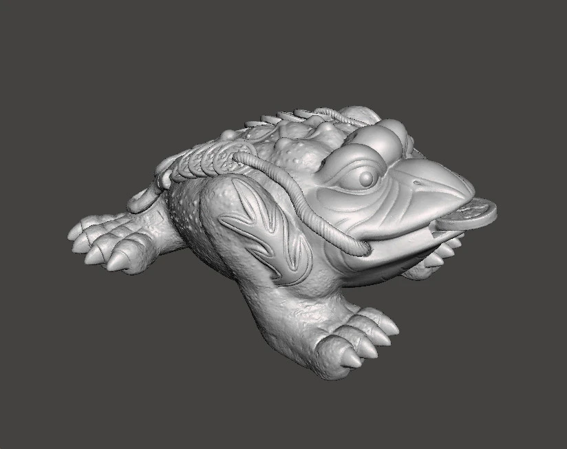 THREE LEGGED TOAD FENG SHUI BRONZE STATUE WEALTH ART JIN CHAN FIGURE MODEL 3D Print Model .c4d .max .obj .3ds .fbx .stl .blend 