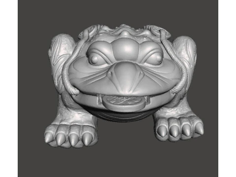 THREE LEGGED TOAD FENG SHUI BRONZE STATUE WEALTH ART JIN CHAN FIGURE MODEL 3D Print Model
