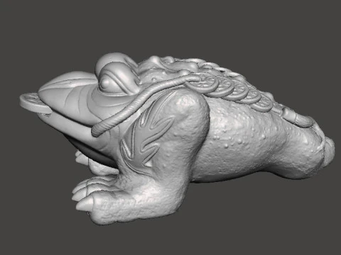 THREE LEGGED TOAD FENG SHUI BRONZE STATUE WEALTH ART JIN CHAN FIGURE MODEL 3D Print Model