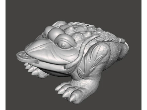 THREE LEGGED TOAD FENG SHUI BRONZE STATUE WEALTH ART JIN CHAN FIGURE MODEL 3D Print Model