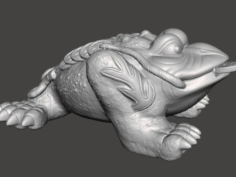 THREE LEGGED TOAD FENG SHUI BRONZE STATUE WEALTH ART JIN CHAN FIGURE MODEL 3D Print Model