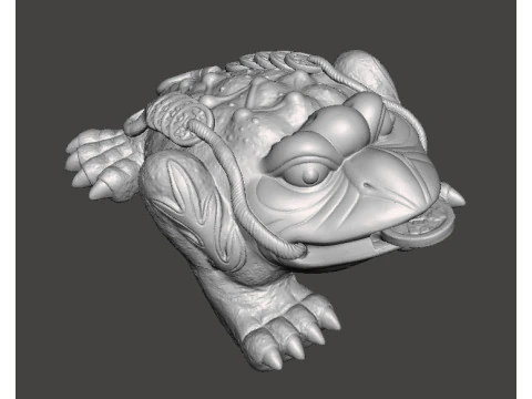 THREE LEGGED TOAD FENG SHUI BRONZE STATUE WEALTH ART JIN CHAN FIGURE MODEL 3D Print Model