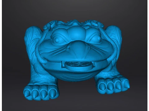 THREE LEGGED TOAD FENG SHUI BRONZE STATUE WEALTH ART JIN CHAN FIGURE MODEL 3D Print Model