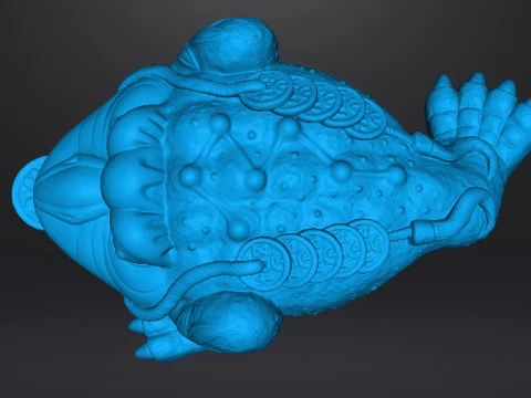 THREE LEGGED TOAD FENG SHUI BRONZE STATUE WEALTH ART JIN CHAN FIGURE MODEL 3D Print Model