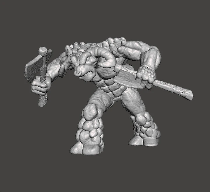 STONE MINOTAUR GUARDIAN MINIATURE MODEL FIGURE FOR FANTASY GAMES RPG DND 3D Print Model .c4d .max .obj .3ds .fbx .stl .blend 