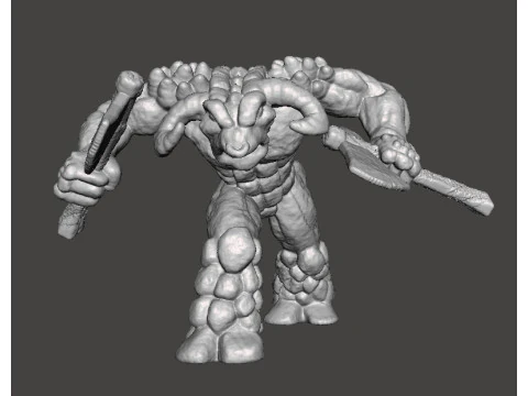 STONE MINOTAUR GUARDIAN MINIATURE MODEL FIGURE FOR FANTASY GAMES RPG DND 3D Print Model