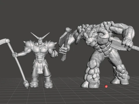 STONE MINOTAUR GUARDIAN MINIATURE MODEL FIGURE FOR FANTASY GAMES RPG DND 3D Print Model