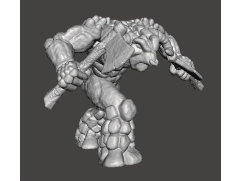 STONE MINOTAUR GUARDIAN MINIATURE MODEL FIGURE FOR FANTASY GAMES RPG DND 3D Print Model