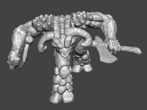 STONE MINOTAUR GUARDIAN MINIATURE MODEL FIGURE FOR FANTASY GAMES RPG DND 3D Print Model