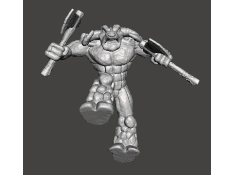 STONE MINOTAUR GUARDIAN MINIATURE MODEL FIGURE FOR FANTASY GAMES RPG DND 3D Print Model