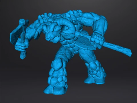 STONE MINOTAUR GUARDIAN MINIATURE MODEL FIGURE FOR FANTASY GAMES RPG DND 3D Print Model