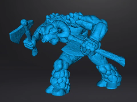 STONE MINOTAUR GUARDIAN MINIATURE MODEL FIGURE FOR FANTASY GAMES RPG DND 3D Print Model
