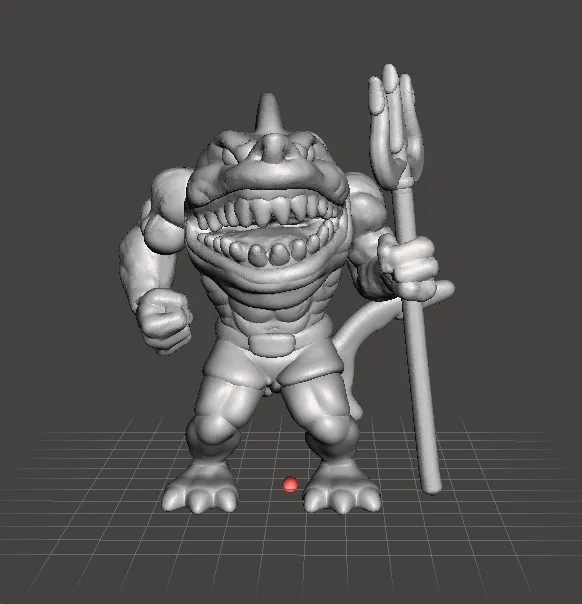 WERESHARK GUARDIAN MINIATURE MODEL FOR FANTASY GAMES RPG DND 3D Print Model .c4d .max .obj .3ds .fbx .stl .blend 