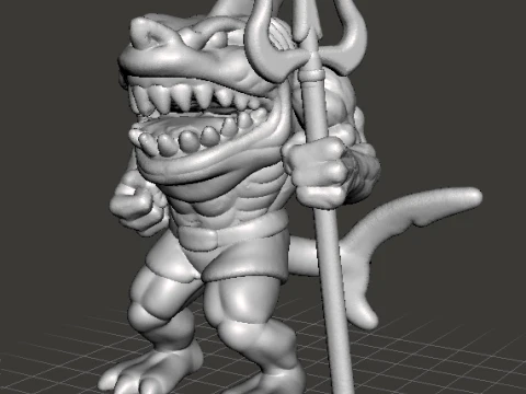 WERESHARK GUARDIAN MINIATURE MODEL FOR FANTASY GAMES RPG DND 3D Print Model