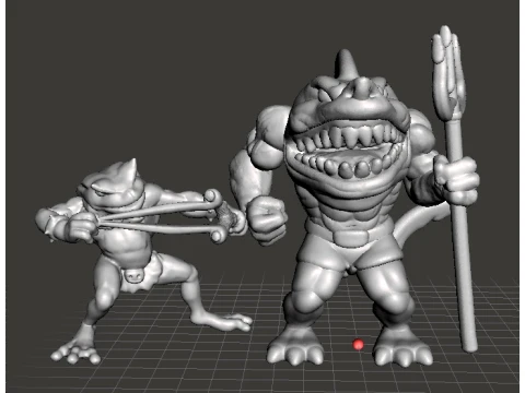 WERESHARK GUARDIAN MINIATURE MODEL FOR FANTASY GAMES RPG DND 3D Print Model