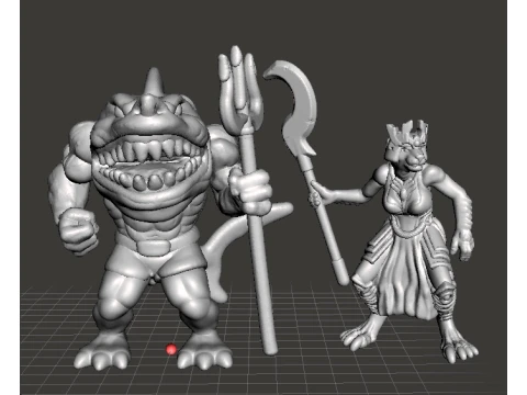 WERESHARK GUARDIAN MINIATURE MODEL FOR FANTASY GAMES RPG DND 3D Print Model