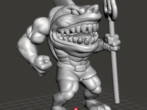 WERESHARK GUARDIAN MINIATURE MODEL FOR FANTASY GAMES RPG DND 3D Print Model