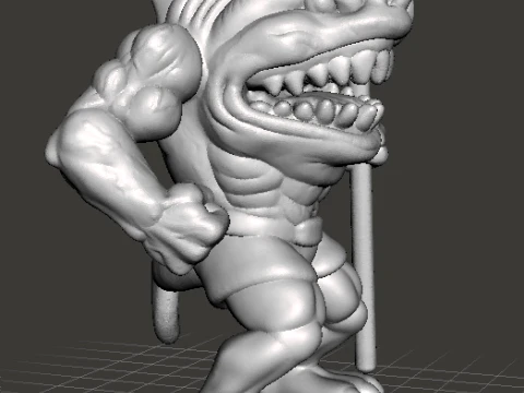 WERESHARK GUARDIAN MINIATURE MODEL FOR FANTASY GAMES RPG DND 3D Print Model