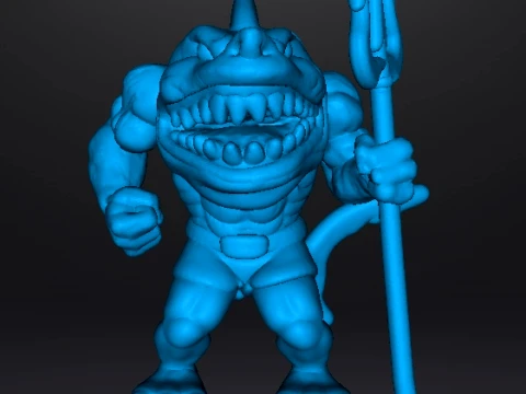 WERESHARK GUARDIAN MINIATURE MODEL FOR FANTASY GAMES RPG DND 3D Print Model